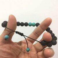 Honnyzia Shop Unisex Lava Rock Stone Essential Oil Anxiety Diffuser Turquoise Bracelet