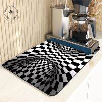 3D Stereoscopic Vortex Illusion Drain Pad Rubber Super Absorbent Drainer Mats Soft Pattern Kitchen Faucet Placemat Accessories