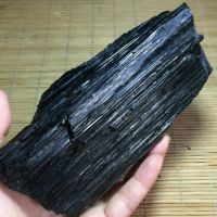 Natural black tourmaline stone rough rock sample