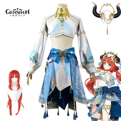 Genshin Impact Nilou Sumeru Hydro Female Cosplay Costume Full Set Dress Wig Headwear Nilou Outfits For Comic Cn Anime Game Suit