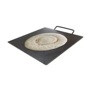 Cast Iron Roti Tawa, Double Handled Cast Iron Crepe Pan For Dosa,  Tortillas, Nonstick Round Griddle Grill Pan For Bbq, Round Bbq Griddle With  Handle, Multifunctional Stove Plate For Meats, Pancakes, Kitchen