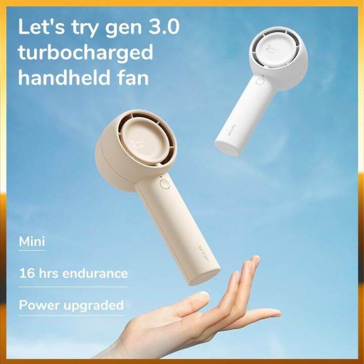 JISULIFE 4500mAh Upgraded Mini Turbo Handheld Fan Rechargeable ...