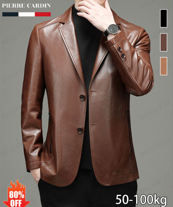 duxuan-เสื้อแจ็คเก็ตปกสูทหนังแกะสำหรับผู้ชาย-แจ็คเก็ตหนังอินเทรนด์