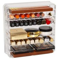 【YD】 Transparent Makeup Storage Display Holder Skincare Organizer Desk Shelf