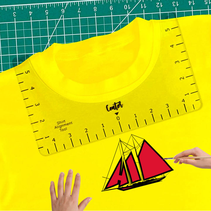 ไม้บรรทัดวัดขนาด10-6นิ้ว-เครื่องมือวัดเสื้อยืดอะคริลิกใสสำหรับทำเสื้อแฟชั่น