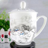 【hot】✻☍♧ shipping CupJingdezhen bone china with lidOffice individual Handpainted