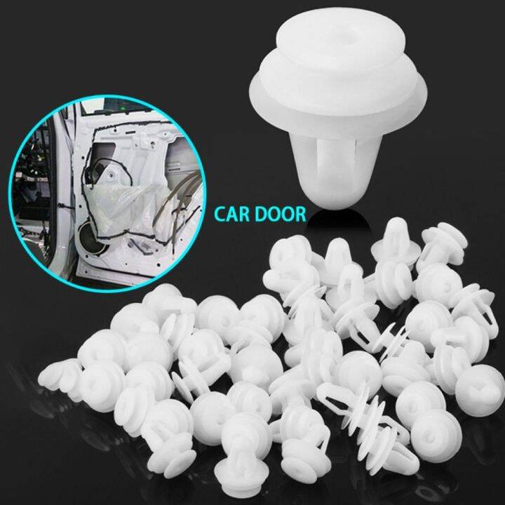 ZOATAAL 50Pcs/Bag White Car Interior Plastic Fender Fastener Car Clips ...