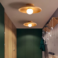 Modern Wooden LED Ceiling Light Pendant Light Surface Mounted Led Ceiling Chandelier for Corridor Entrance Balcony Lamp Lighting