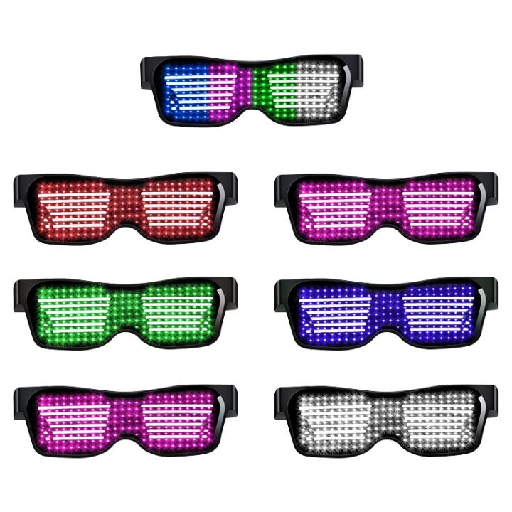 app-ควบคุม-led-แว่นตาบลูทูธ-diy-รูปแบบโลโก้แว่นตาพรรค-usb-ชาร์จกระพริบส่องสว่างแว่นตาอิเล็กทรอนิกส์แว่นตา