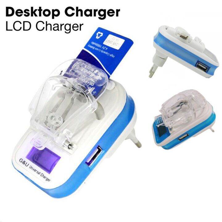 Charger Desktop Led Universal Charger Kodeok Jepitan Batray Charger