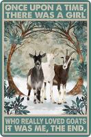 Funny Goats Decor and Goats lovers Gift Farm Decor Tin Signs Wall Art Poster Retro Metal Poster Home Bathroom Wall Decoration