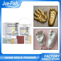 JUE-FISH 3D Hand &amp; Foot พิมพ์แม่พิมพ์แป้งพลาสเตอร์ Casting Kit Handprint รอยเท้า Keepsake ของขวัญเด็ก Growth Memorial เด็กวันเกิดของขวัญ3D Handmade เด็ก Handprints Footprints ชุดแป้งของขวัญ DIY มือเท้า Casting Kit ผงโคลนชุดเด็ก Growth