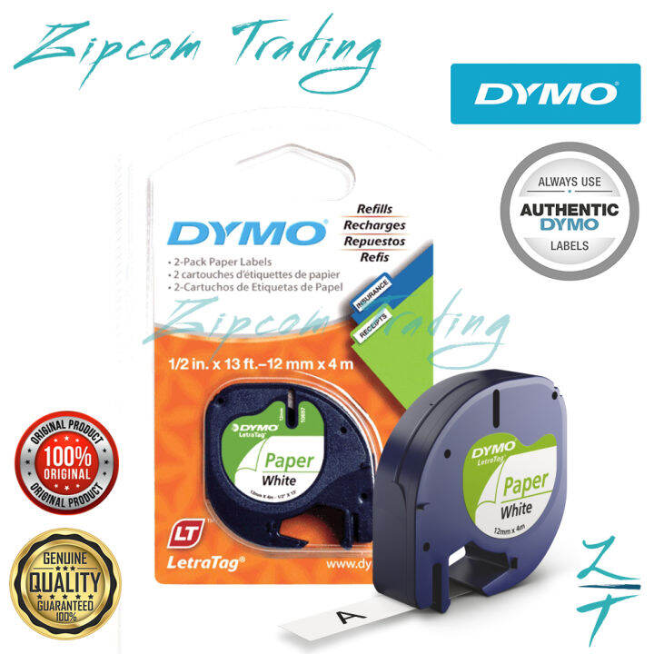 (Original) DYMO Letratag Label Maker Tape (Paper White12 MM X 4 M