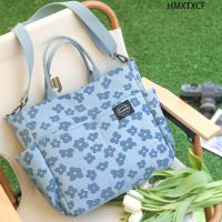 Flower Jacquard Tote Bag Large Capacity Crossbody Bag Womens Nylon Satchel Purse For Outdoor Travel