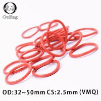 10 PC/lot Cincin Silikon Merah Cincin O Silikon CS2.5mm Ketebalan OD32/33/34/35/36/40/42/44/45/48/50x2.5Mm Gasket Segel O-ring Karet