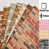 10Pcs 3D Wall Sticker Self Adhesive Panel Living Room Background Brick Waterproof Wallpapers Mural Bedroom DIY Decorative 70x77