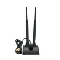 2.4GHz 5GHz Dual Band RP-SMA Male WiFi Antenna+IPEX MHF4 to RP-SMA Female Cable 9.8 Inch for M.2 NGFF Network Card PC