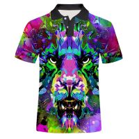 2023 NEW Style 3d Print Colorful Lion King Polo Shirt For Men Spring Summer Outdoor Harajuku Trending Cool Hipster Casual Elastic Shirts，Can be customization