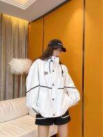 【สต๊อกพร้อม】แจ็คเกตกันลมมีฮู้ดเย็บปะติดปะต่อกัน