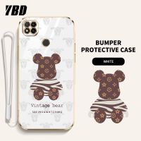 เคสโทรศัพท์ YBD สำหรับ Xiaomi POCO C40 POCO C3 C31 Redmi 10C 9C 10A Redmi 10 Power ไล่ระดับสีเคสโทรศัพท์หมีรุนแรงลายการ์ตูนนิ่มโปร่งใสกันกระแทกพร้อมกรอบป้องกันกล้องจากเลนส์คลุมทั้งหมด