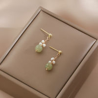 Hotan jade earrings, a small group of light luxury wound pearl earrings, womens new fashion temperament, simple Earrings 2476