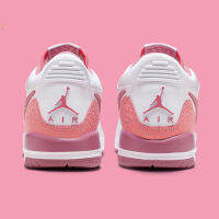 รองเท้าเล่นกีฬากลางแจ้งข้อต่ำ AJ312แท้ใหม่สีขาวชมพูซากุระวันวาเลนไทน์รองเท้าเพิ่มความสูงสำหรับฤดูร้อน