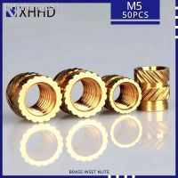 M5 50Pcs Insert Knurled Nuts Brass Hot Melt Inset Nuts Heating Molding Copper Thread Inserts Nut Free Shipping