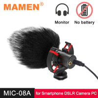 MAMEN Aluminum Alloy Professional Vlog Microphone Video Monitor MIC for Smartphone DSLR Camera PC Recording Microphone