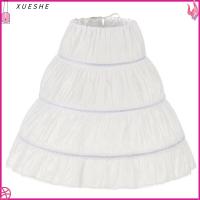 XUESHE สาวๆ ปรับได้ กระโปรง Tutu ดอกไม้ crinoline กระโปรงชั้นใน ลูกไม้สีขาว กระโปรงเจ้าหญิง