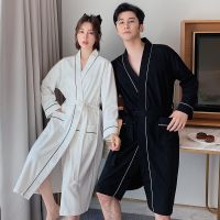 ♟๑☬ Robe in 2021 the new couple cotton thin model of the spring and autumn period and the summer man woman long hotel bathrobe bibulous bigger sizes