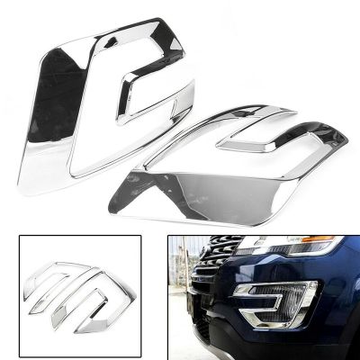 2Piece Car Front Bumper Fog Lamp Cover Fog Light Trim Replacement Accessories for Ford Explorer 2016 2017