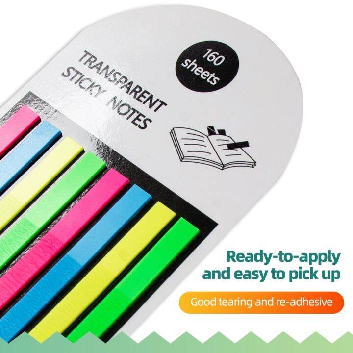 160pc-adhesive-color-sticker-transparent-fluorescent-tabs-flags-note-stationery-children-gifts-school-office-supplie