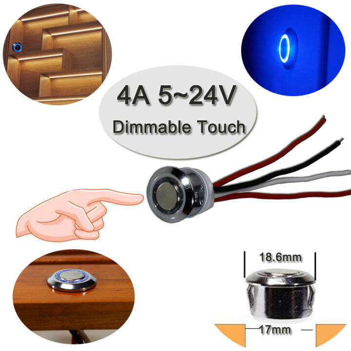 5V 12V 24V 4A Mini Smart Sensor Switch Touch Dimmable Closet Corridor