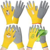 【CW】 4 Gardening Gloves Kids Garden Growing Rubber Children Planting Safety Protection