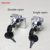 KK FING Single Open and Double Open Glass Lock Zinc Alloy Showcase Glass Cabinet Door Cylinder Sliding Glass Push Door Locks