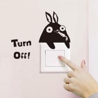 Bunny Eats Radish Wall/Switch Sticker Cute Animals Living Room Fridge Home Decoration Art Decals Removable Switch Stickers