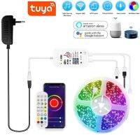 Tuya Music Sync Wifi RGB Controller 1M-10M DC12V RGB 5050 LED Strip Light Waterproof 60leds/m Home Light Voice for Alexa Google