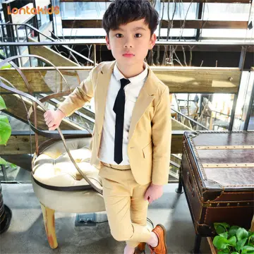 Shop Formal Suit For Kids Boy Khaki with great discounts and