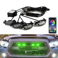 กระจังหน้ารถไฟ LED สำหรับโตโยต้าสำหรับทาโคมาสำหรับฟอร์ด F150 Raptor สไตล์ RGB ที่มีสีสันชุดโคมไฟไร้สายบลูทูธควบคุมไฟ