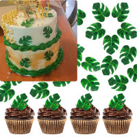 กินได้ Maple Leaf Wafer กระดาษข้าวเค้ก Cupcake Toppers Monstera Deliciosa เครื่องมือจัดงานแต่งงานวันเกิดแบบเหนียวสำหรับตกแต่งเค้ก-iold57 mall