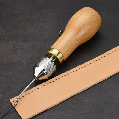 ♟✁ DIY Hand Single Stitch Sewing Awl Stitching Tool Leather Craft Edge Stitching Belt Strips Shoemaker Tools Leather Hand Seamer
