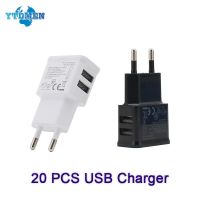 20ชิ้น5V ที่ชาร์จสำหรับเดินทาง2A USB อุปกรณ์ชาร์จโทรศัพท์ในรถยนต์ EU ปลั๊กสองพอร์ตอะแดปเตอร์โทรศัพท์มือถือสำหรับ J15 13 12 Pro Max