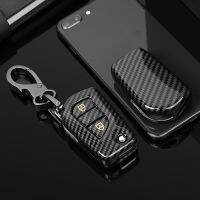 Angel For Toyota Innova Fortuner Hilux Corolla Altis 2 Button ABS Carbon Fiber Key Case Cover