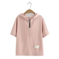 【มีไซส์ใหญ่】Plus Size Womens Hooded Summer Shirts Oversized A-line Female Tops Large Size Short Sleeve Casual Top