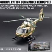 Mô Hình Máy Bay Trực Thăng Quân Sự US Hợp Kim Có Đèn Âm Thanh Sưu Tầm