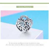 BAMOER Openwork Tree Leaves Heart Beads fit Women Charm celets Necklaces DIY 925 Sterling Silver SCC726