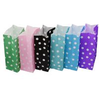 Kraft Paper Bags Candy Gift Bag Colorful Zigzag Polka Dot Paper Treat Bag Wedding Party Favor Bag Wrapping Supplie 13x24x8cm Gift Wrapping  Bags