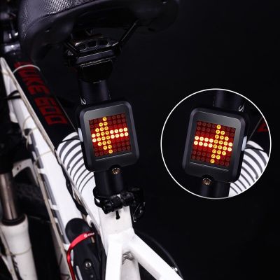 USB Rechargeable Bike Tail Light,80 Lumens 64 LED Light Beads Bicycle Turn Signal Lights with Intelligent Sensor Brake Turn Sign
