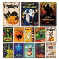 Happy Halloween Scary Ghost Festival Poster Vintage Metal Tin Sign Decor Plate Home Kitchen Bar Wall Signs Plaques Decoration