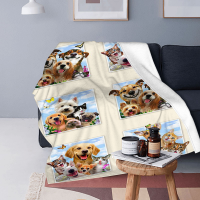 2023 newxzx blanket- Pugs And Kisses Quilt, Big Dark Eyes Of Pug Are Adorable Quilt Blanket Multiple styles （40x60inch/50×60inch/60×80inch） 07